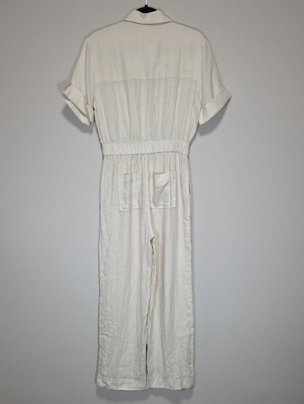 J. Crew Cream Short-Sleeve Linen Jumpsuit